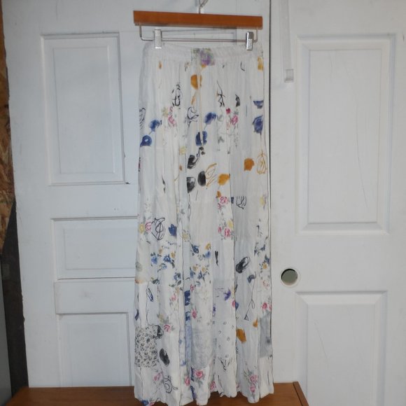 Maxi Tiered Botanical Crinkle Floral Skirt - Free Size - possible Paul Smith - Picture 1 of 7